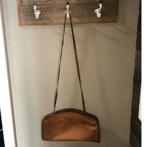 Anne Klein for Calderon vintage clutch shoulder handbag purse leather